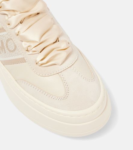 Baskets à plateforme en cuir et daim - Ferragamo - Modalova