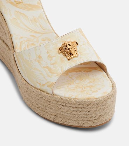 Espadrilles compensées 120 en cuir - Versace - Modalova