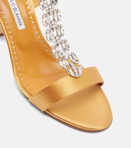 Sandales en satin à ornements - Manolo Blahnik - Modalova