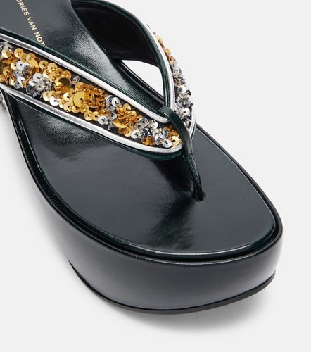Mules compensées à sequins - Dries Van Noten - Modalova