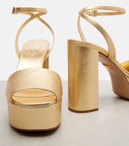 Sandales à plateau en cuir métallisé - Prada - Modalova