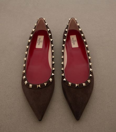 Ballerines Rockstud en daim - Valentino Garavani - Modalova