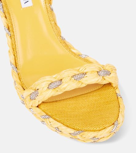 Sandales compensées Costiera Crystal en raphia - Aquazzura - Modalova