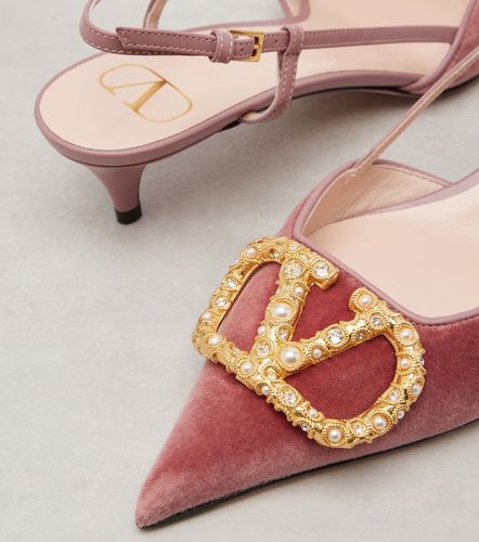 Escarpins VLogo 40 en velours - Valentino Garavani - Modalova
