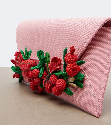 Pochette Botanica en raphia à appliqués - Aquazzura - Modalova