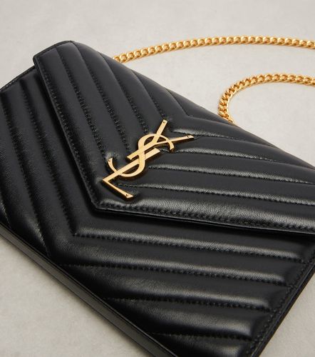 Portefeuille à chaîne Cassandre matelassée en cuir - Saint Laurent - Modalova