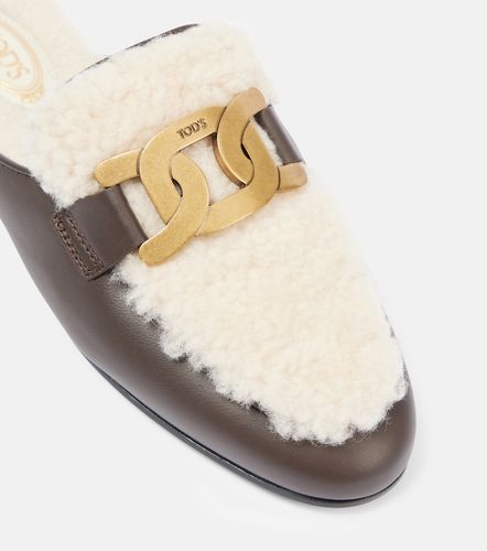 Mules Catena en peau lainée et cuir - Tod's - Modalova