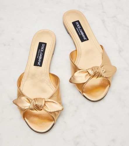 Mules en cuir métallisé - Dolce&Gabbana - Modalova