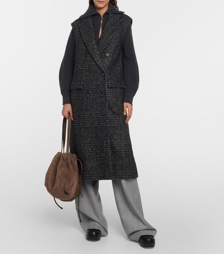 Manteau en laine mélangée à carreaux - Brunello Cucinelli - Modalova