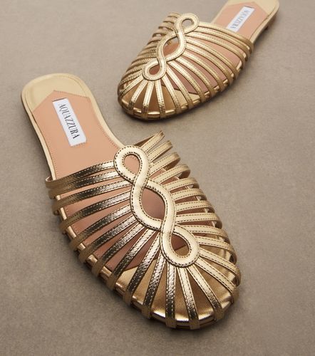 Mules Sweet Surrender en cuir métallisé - Aquazzura - Modalova