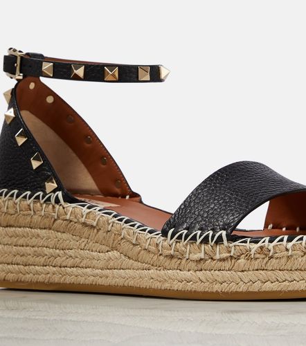 Espadrilles compensées Rockstud en cuir - Valentino Garavani - Modalova
