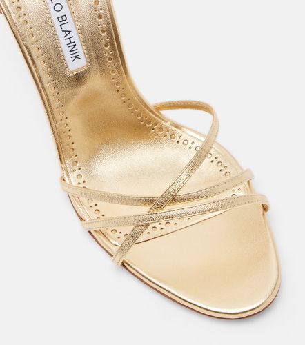 Sandales Leva 105 en cuir métallisé - Manolo Blahnik - Modalova