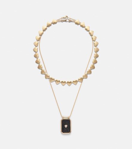 Collier Heart Scapular en or 18 ct, ébène et diamant - Marie Lichtenberg - Modalova