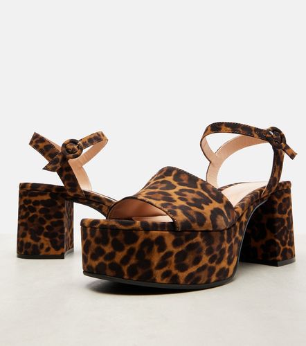 Sandales à plateau en cuir à motif léopard - Gianvito Rossi - Modalova