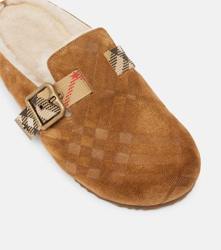 Mules Urchin en daim et shearling - Burberry - Modalova