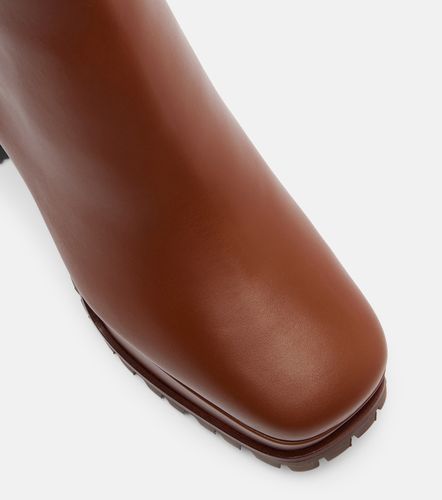 Bottines à plateau en cuir et shearling - Gianvito Rossi - Modalova