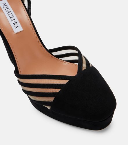 Escarpins Alana à plateau en daim et résille - Aquazzura - Modalova