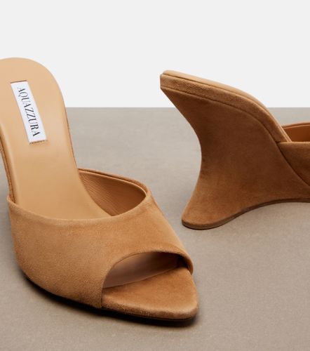 Mules compensées Bisous en daim - Aquazzura - Modalova