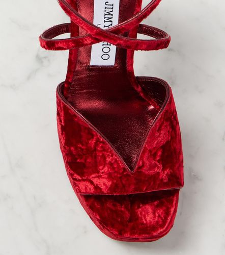 Sandales Karli 125 à plateau en velours - Jimmy Choo - Modalova