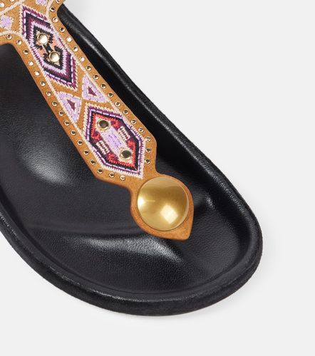 Sandales Enore brodées en daim - Isabel Marant - Modalova
