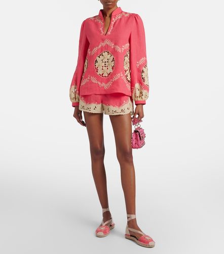 Chemise en lin à broderie - Valentino - Modalova