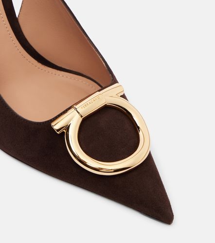 Escarpins slingback Sara Maxi Gancini en daim - Ferragamo - Modalova