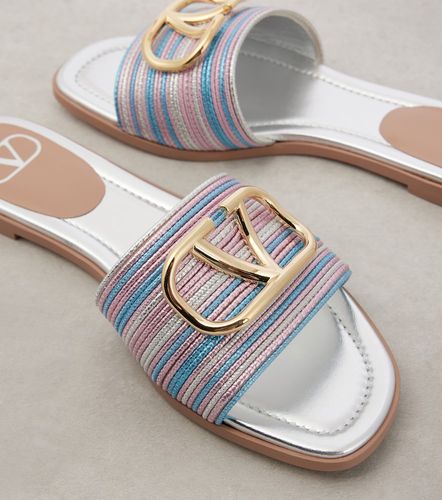 Mules VLogo en cuir métallisé - Valentino Garavani - Modalova