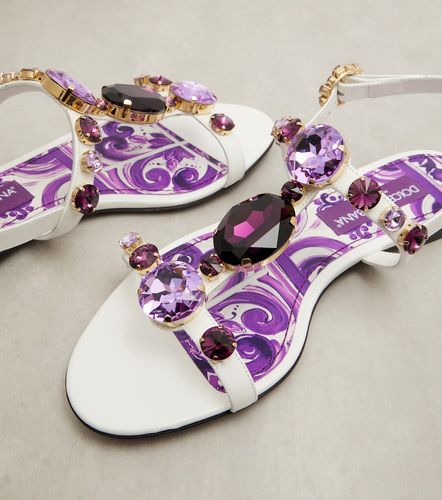 Sandales en cuir à ornements - Dolce&Gabbana - Modalova