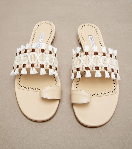 Mules Brava à finitions en raphia - Manolo Blahnik - Modalova