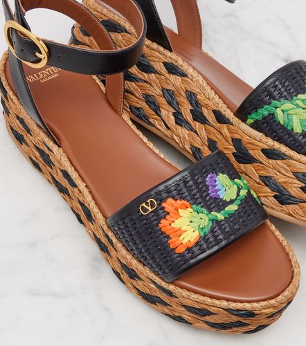 Sandales Bribri en raphia et cuir - Valentino Garavani - Modalova