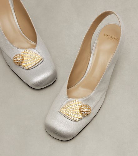 Escarpins slingback Adamantine en satin - Valentino Garavani - Modalova