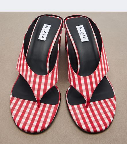 Alaïa Mules compensées Cube à carreaux vichy - Alaia - Modalova