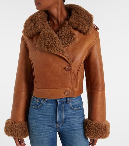 Chloé Veste raccourcie en cuir et shearling - Chloe - Modalova