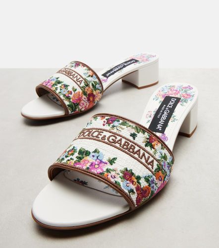Mules à fleurs en cuir - Dolce&Gabbana - Modalova