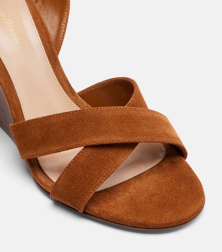 Sandales compensées Ines en daim - Gianvito Rossi - Modalova