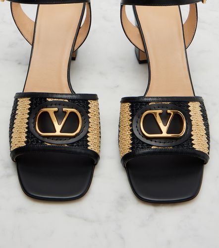 Sandales VLogo en cuir et crochet - Valentino Garavani - Modalova