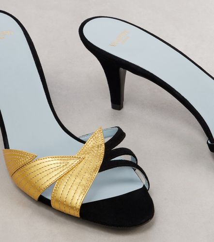 Mules Foliefoliage 65 en daim et cuir - Valentino Garavani - Modalova