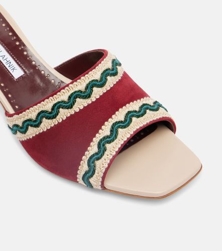 Mules Marebis 50 brodées en daim - Manolo Blahnik - Modalova