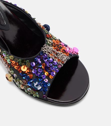 Mules compensées 75 en cuir à sequins - Dries Van Noten - Modalova