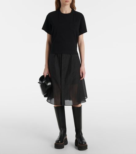 Sacai Robe en coton et organza - Sacai - Modalova