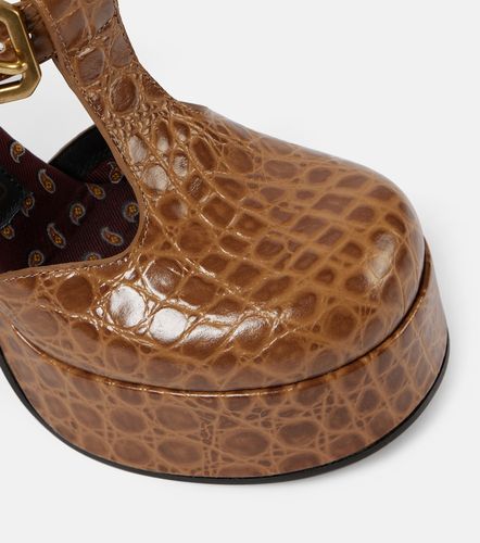 Escarpins Mary Jane en cuir façon croco - Etro - Modalova