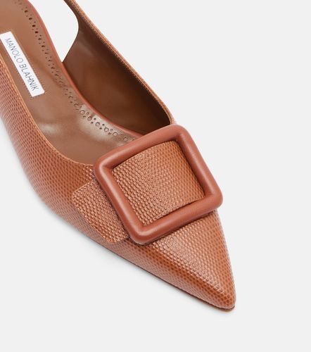 Ballerines slingback Maylura en cuir embossé - Manolo Blahnik - Modalova