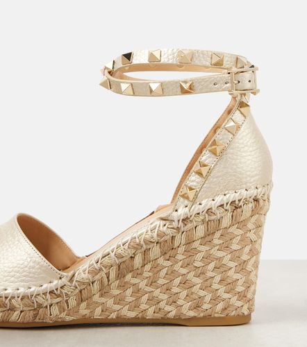 Espadrilles compensées Rockstud en cuir - Valentino Garavani - Modalova