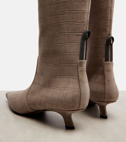 Bottes Monili en daim embossé - Brunello Cucinelli - Modalova