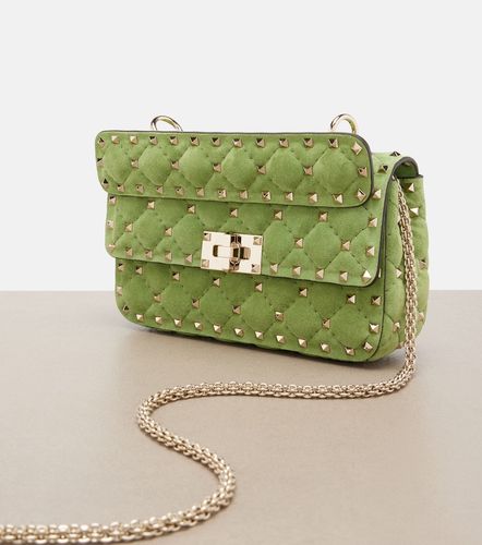 Sac à main Rockstud Spike Small en daim - Valentino Garavani - Modalova