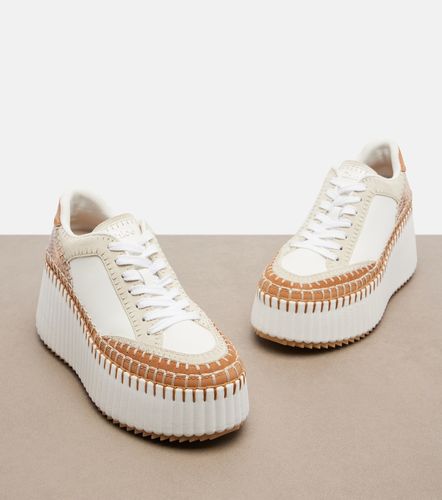 Chloé Baskets compensées Nama à finition en cuir et daim - Chloe - Modalova