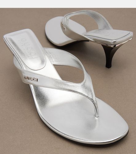 Sandales Vittoria en cuir métallisé - Gucci - Modalova