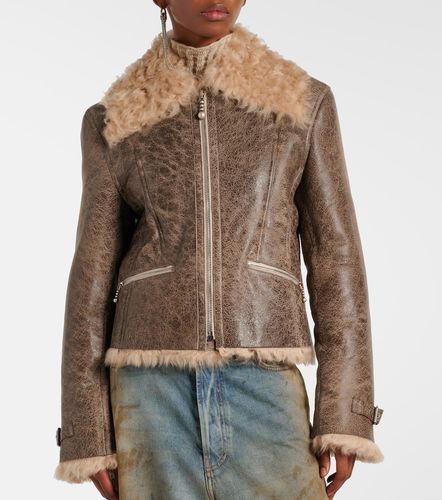 Veste en cuir à finitions en peau lainée - Acne Studios - Modalova
