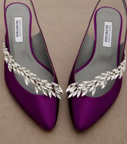 X Manolo Blahnik escarpins slingback en satin - Balenciaga - Modalova