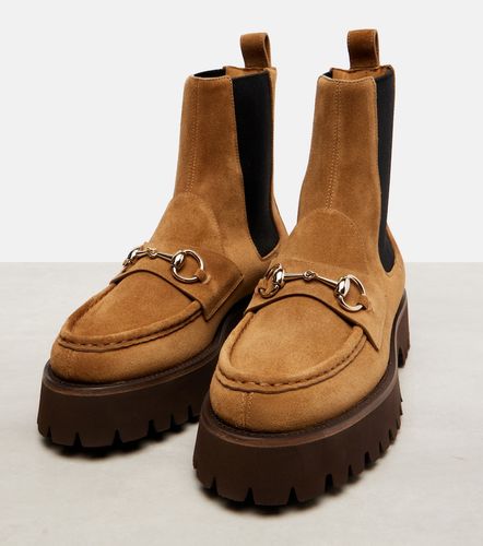Bottines Chelsea Horsebit en daim - Gucci - Modalova